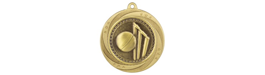  CRICKET SUPERSTAR MEDAL 60MM - GOLD, SILVER & BRONZE
